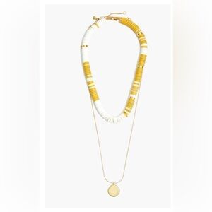 Madewell Gold and White Layered Necklace - adjustable length